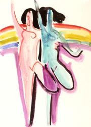 Design for the Festival Hall in Essen, Two Dancers